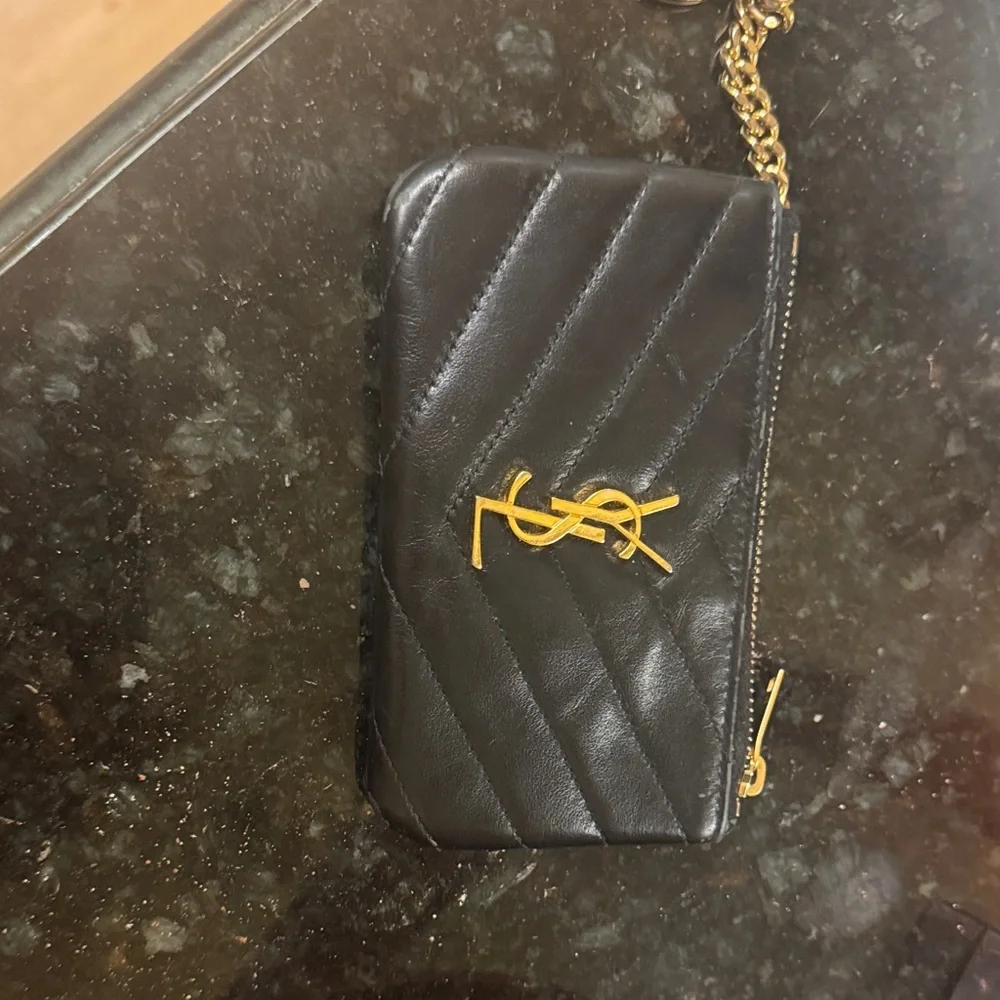 Yves Saint Laurent Black and Gold Key & Card Holder - Picture 3 of 3